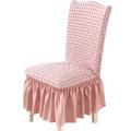 Yubnlvae Cushion Chair Thick Skirt Stretch Slipcovers Dining With Chair plaid Bubble Covers Cover Home Textiles Pink