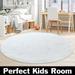 63.78x63.78 inches Round Shag Rug Circle Rug Fluffy Rug Washable Non Slip Fuzzy Carpet for Girls Bedroom Bathroom Living Room White