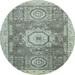 Ahgly Company Indoor Round Abstract Hazel Green Abstract Area Rugs 3 Round