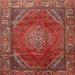 Ahgly Company Indoor Square Traditional Red Persian Area Rugs 8 Square