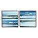Stupell Industries Saturated Blue Landscape Abstract Scenery Brush Strokes Painting Black Framed Art Print Wall Art Set of 2 Design by Grace Popp