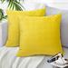 HA-EMORE Quilted Pillow Covers Luxury Soft Velvet Square Decorative Throw Pillow Cover Home Decor for Sofa Couch Bed Chair yellow 18 *18