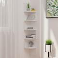 Anself Wall Corner Shelf Engineered Wood Wall Mounted Floating Shelf Photo Display Stand for Living Room Bedroom Bathroom Home Office Decor 7.5 x 7.5 x 48.4 Inches (W x D x H)