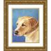 Sands Jill 20x24 Gold Ornate Wood Framed with Double Matting Museum Art Print Titled - Dog Portrait-Yellow Lab