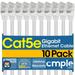 Cmple - [10 PACK] 3 Feet Cat5 Patch Cord Cat5e Cable Ethernet Cable with RJ-45 Connectors 1 Gigabit Cat5e UTP Wire Category 5e Computer LAN Network Cord - White