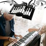 Tarmeek Hand-Rolled Piano With Horn - Portable 49 Keys Electric Organ Piano With Foldable Keyboard Instruments Educational Gift For People Of All Ages