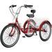 FICISOG 24 Adult Tricycle Bicycle 3 Wheel 7 speed Cruiser Bikes Trike with Shipping Basket Unisex