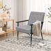 Armchair - George Oliver 22.8" W Chenille Upholstered Armchair Wood/Chenille in Gray | 33.2 H x 22.8 W x 21.2 D in | Wayfair