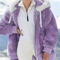 LAWOR Plus Size Coats Winter Clearance Women Plus Size Winter Warm Loose Plush Zip Hooded Jacket Coat Fall Savings Z