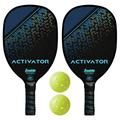 Franklin Sports Pickleball Paddle and Ball Set - (2) Wooden Pickleball Rackets + (2) X-40 Pickleballs - 2 Player Pickleball Paddle Set - Activator - USA Pickleball (USAPA) Approved