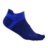 1Pair Pure Cotton Autumn Winter Warm Thick Men Toe Sock Top Grade Brand Middle Tube Finger Socks Hemp Thick Coolmax Dark Blue