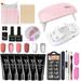 Nail Gel Set 6 Colors Nail Extension Gels with Nail Lamp Top Coat Base Coat 100 PCS Nail Tips Shape for Nail Design