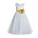 Ekidsbridal Ivory V-Back Lace Edge Junior Flower Girl Dress Wedding Tulle Junior Pageant Gown for Toddlers 183T 6