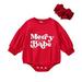 Baby Bouquet Made with Baby Clothes Xmas Baby Girls Long Bubble Sleeve Letter Patchwork Romper Bodysuit With Headbands Christmas Outfits Set 2PCS Kids Set Girls
