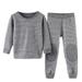 Boy Outfit 3 Months Toddler Kids Boys Girls Winter Long Sleeve Stripe Warm Thick Pajamas Underwear Tops Pants 2PCS Outfits Clothes Set 12 Month Boy Outfit Set