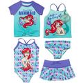 Disney Princess Ariel Toddler Girls One Piece Bathing Suit Rash Guard Tankini Top Swim Skirt Modest Swimsuit and Bikini Bottom 5 Set Toddler to Big Kid