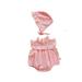 New Photo Prop Crib Baby Girls Short Ruffled Sleeve Solid Romper With Hat Outfit Set Clothes 2PCS Baby Girl Onsies0 3 Months