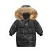 Fesfesfes Kids Down Coat Winter Thicken Warm Jacket Hooded Boys and Girls Bomber Jackets Outerwears Children Puffer Jacket Sale Clearance