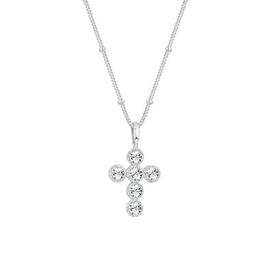 Elli - Elli Halskette Kreuz Kugelkette Kristalle 925 Silber Ketten 1 ct Damen