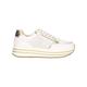 Geox D KENCY E Sneaker, White/LT Gold, 41 EU