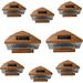 8 Pack Solar 5X5 Fence Post Cap Light with FIVE LED Bulbs COPPER Garden Square Shape Cap Light