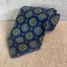 Coach Accessories | Coach Blue Black Gold Yellow Flower Medallion 100% Silk Mens Neck Tie 55 In. | Color: Blue/Gold | Size: Os