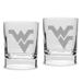 West Virginia Mountaineers Primary Team Logo 2-Piece 11.75oz. Luigi Bormioli Square Double Old Fashion Glasses Set