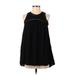 TOBI Casual Dress - A-Line Crew Neck Sleeveless: Black Print Dresses - Women's Size Small