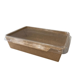 Kraft Food Container with Lid 2100 ml 23,1×16,2×4,8 cm 50 Stück