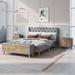 4-Pieces Bedroom Sets Queen Linen Platform Bed with Two Nightstands and Storage Bench