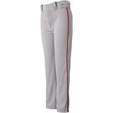 Rawlings Sporting Goods Rawlings Youth Belted 31 Cloth Fit Piped Baseball Pant Grey/Scarlet M