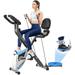 Cycool 3-IN-1 Folding Magnetic Exercise Bike Indoor Cycling x Bike Twister Plate Arm Resistance Bands 220