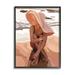 Stupell Industries Woman Sitting Enjoying Ocean Shore Summer Beach Graphic Art Black Framed Art Print Wall Art Design by Amelia Noyes