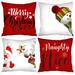 4Pcs Winter Farmhouse Throw Pillows Cover Decorations Holiday Buffalo Plaid Pillow Covers 18x18 Merry Christmas Pillows for Couch Sofa Home Decor Xmas Cushion Covers Outdoor Decor