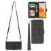 Feishell Motorola Moto G71 Case with Credit Cards Holder Wallet Magnetic Crossbody Shoulder Strap Flip Stand Purse Premium PU Leather Cover for Motorola Moto G71 Black