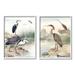 Stupell Industries Elegant Heron Birds Foraging River Edge Scene Graphic Art White Framed Art Print Wall Art Set of 2 Design by Piddix