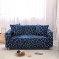 2 Seaters Printed Loveseat Sofa Covers Stretch Elastic Couch Slipcover Protector Removable Washable for Dining Roomï¼Œ Blue Geometry