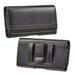 Luxmo Belt Holster Case for Nokia G300 - Horizontal PU Leather Stitching Magnetic Phone Carrying Pouch - Black