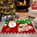 Christmas Rugs Santa Claus Area Rug for Bedroom Living Room Anti-Slip Christmas Door Mat Runner Rug Indoor Entry Rug Floor Carpet for Xmas Holiday Decoration Gifts
