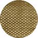 Ahgly Company Indoor Round Contemporary Caramel Brown Abstract Area Rugs 6 Round