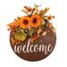 Pnellth Welcome Sign High Durability Anti-deform Plastic Sunflowers Welcome Wreath Sign Decor for Home