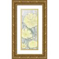 Reed Tara 12x24 Gold Ornate Wood Framed with Double Matting Museum Art Print Titled - Peaceful Repose gray And yellow vertical II