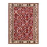 One of a Kind Hand Made Tribal Tribal Wool Area Rug Red 6 x 9
