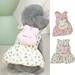 Anvazise Dog Down Skirt Rabbit Doll Decor Thickened Floral Print Autumn Winter Pet Cat Dog Dress Coat Pet Supplies Pink S