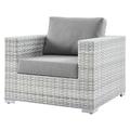 Lounge Chair Armchair Rattan Wicker Grey Gray Modern Contemporary Urban Design Outdoor Patio Balcony Cafe Bistro Garden Furniture Hotel Hospitality