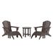 WestinTrends Dylan Outdoor Lounge Chairs Set of 2 5 Pieces Seashell Adirondack Chairs with Ottoman and Side Table All Weather Poly Lumber Outdoor Patio Chairs Furniture Set Dark Brown