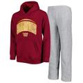 Youth Burgundy/Heather Gray Washington Commanders Double Up Pullover Hoodie & Pants Set