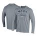 Men's Under Armour Gray Navy Midshipmen Lacrosse Arch Over Performance Long Sleeve T-Shirt