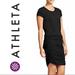 Athleta Dresses | Athleta Topanga Solid Black Classic Athletic Short Sleeve Midi Dress | Color: Black | Size: S