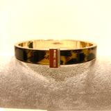 Nine West Jewelry | Nwot Nine West Bangle Bracelet- Gold Tone With Animal Print Inlay | Color: Brown/Gold | Size: Os